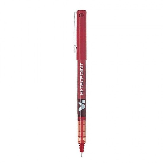 قلم حبر سائل بايلوت V5 براس دوار سن 0.5 ملم لون احمر موديل 4902505085697