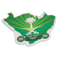 استيكر اليوم الوطني السعودي شكل الخريطة الوطن في قلوبنا موديل 0073764