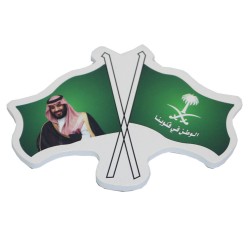 استيكر اليوم الوطني السعودي شكل علمين الوطن في قلوبنا موديل 0073764