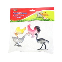 مجموعة طيور اليفة بلاستيكية دجاج مجسمات صغيرة موديل 8750010000003