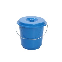 جردل دلو بلاستيكي بغطاء ومقبض للتنظيف والتخزين سعة 3 لتر سطل بلاستيك متعدد الاستخدامات - الوان متعددة موديل 1055056