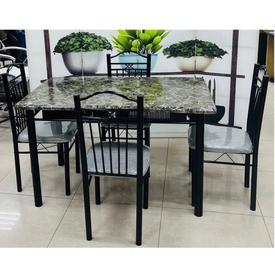 طاولة طعام مستطيل قواعد حديد 4 كرسي 0069991002 طاولة طعام مستطيل قواعد حديد 4 كرسي 0069991002