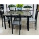 طاولة طعام مستطيل قواعد حديد 4 كرسي 0069991002 طاولة طعام مستطيل قواعد حديد 4 كرسي 0069991002