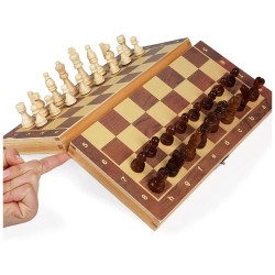 شطرنج CHESS تصميم الشطرنج 3 في 1 خشبي طاولة الطاولة الداما ألعاب السفر ألعاب الشطرنج مجموعة رسومات للترفيه 39× 39سم