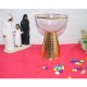 صواني تقديم زجاج ذهبي بقاعدة نحاسي مدور 20*15 موديل 6911232229838