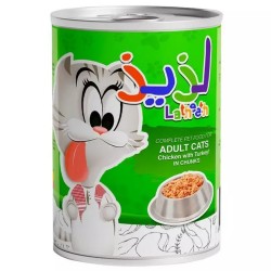  طعام القطط البالغة الرطب مع قطع من الدجاج والديك الرومي400 غرام745125961026