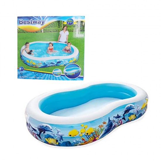 حوض سباحة للاطفال قابل للنفخ بطبعة نيمو من بيست واي  ,موديل 54118,مقاس M2.62 x M1.57 x CM46