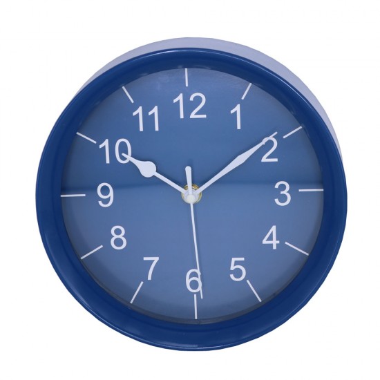  ساعة حائط بلاستيك -  ساعة حائط مميزة لون ازرق من الداخل واطار ازرق مقاس 20 سم موديل 6916442001441