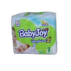 بيبي جوي حفاضات مضغوطة 2× BABY JOY COMPRESSED رقم 2 الى3.5-7 كيـلو 12+3حفــــــاض موديل 6281008257175