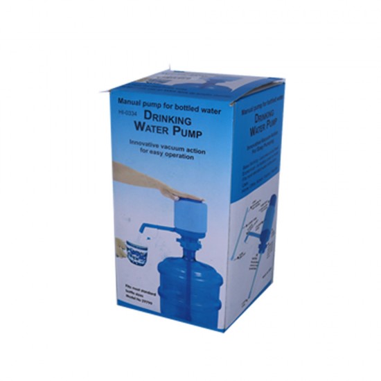 "مضخة مياه يدوية بلاستيكية – طرمبة ماء  Drinking Manual Water Pump Hi-29799 -White Blue أبيض-أزرق مقاس 22 سم "