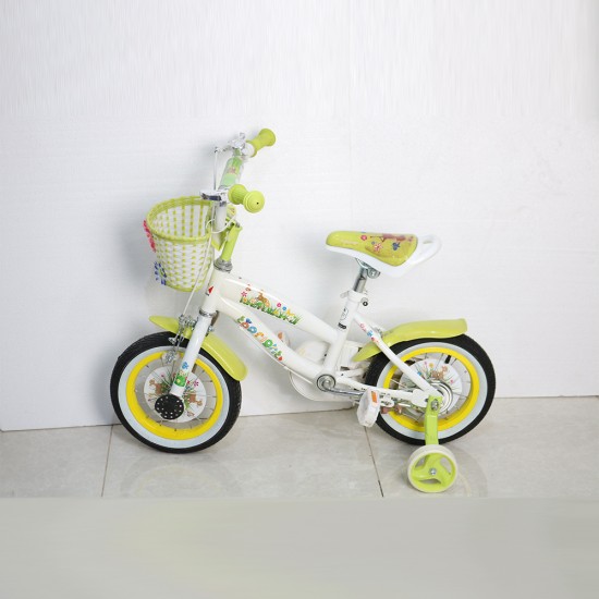 سيكل - دراجة أطفال  مزودة بعجلات تدريب وسلة مقاس 12 بوصة ، أخضر موديل 01907151