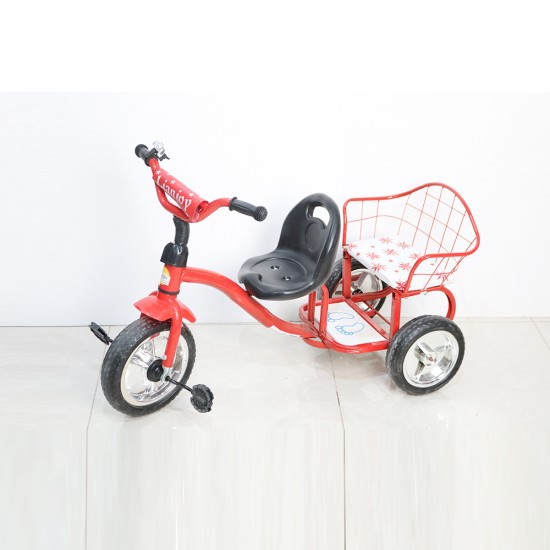 دراجة أطفال - سيكل  مزودة ب 3عجلات وكرسي خلفي  متعدد الالون موديل 001487