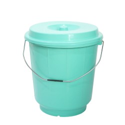 جردل - دلو  بلاستيكي بغطاء ومقبض للتنظيف والتخزين سعة 25لتر  - سطل بلاستيك متعدد الاستخدامات - الوان متعددة موديل 12900014