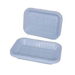 صحون بلاستيك - صحن مستطيل رقم 1 - طقم صوانٍ من البلاستيك مكون من 50 قطعة أبيض 16.5 * 11.5 سم