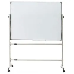 سبورة مدرسية وجهين ابيض محمول قابل للمسح الجاف مع خطاف متحرك ارتفاع قابل للتعديل للتعليم والتدريب مقاس 120*90 سم موديل 5366458303977 