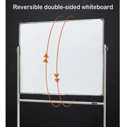 سبورة مدرسية وجهين ابيض محمول قابل للمسح الجاف مع خطاف متحرك ارتفاع قابل للتعديل للتعليم والتدريب مقاس 120*90 سم موديل 5366458303977 