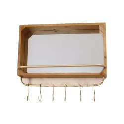 استاند كوفي تعليقة كافية خشب ديكور مع مرايا  مقاس 36*40*8 سم موديل 1002227