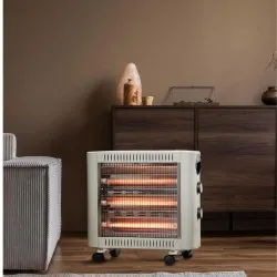  دفاية كهربائية كوارتز ALSAIF 2000 واط مع عجلات، حماية تلقائية من الحرارة الزائدة للسلامة. لون بيج E07009 ضمان لمدة عامين.6285706083241