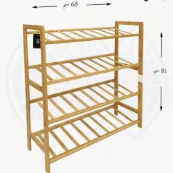  رف خشبي متعدد الاستخدامات 4 أدوار العرض 68 سم، الارتفاع 81 سم006600338