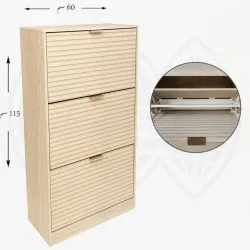  دولاب أحذية خشبي بثلاثة أبواب – تصميم أنيق وعملي7240202317701
