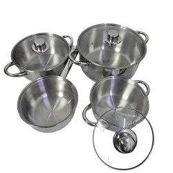  طقم قدور ستانلس ستيل 7 قطع (قدور + أغطية)6942481317007
