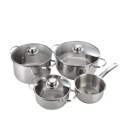  طقم قدور ستانلس ستيل 7 قطع (قدور + أغطية)6942481317007