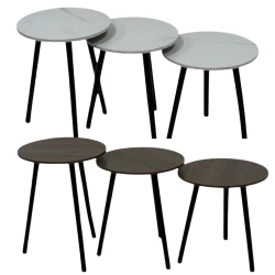  طقم طاولات خدمة 3 قطع من الخشب 006009202